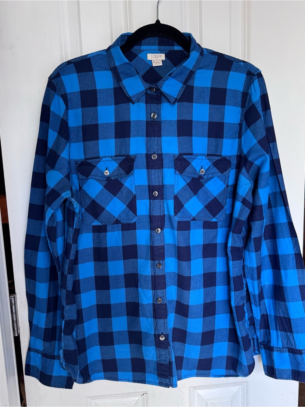 Women’s Blue Flannel Button-Up Shirt - JCrew Factory